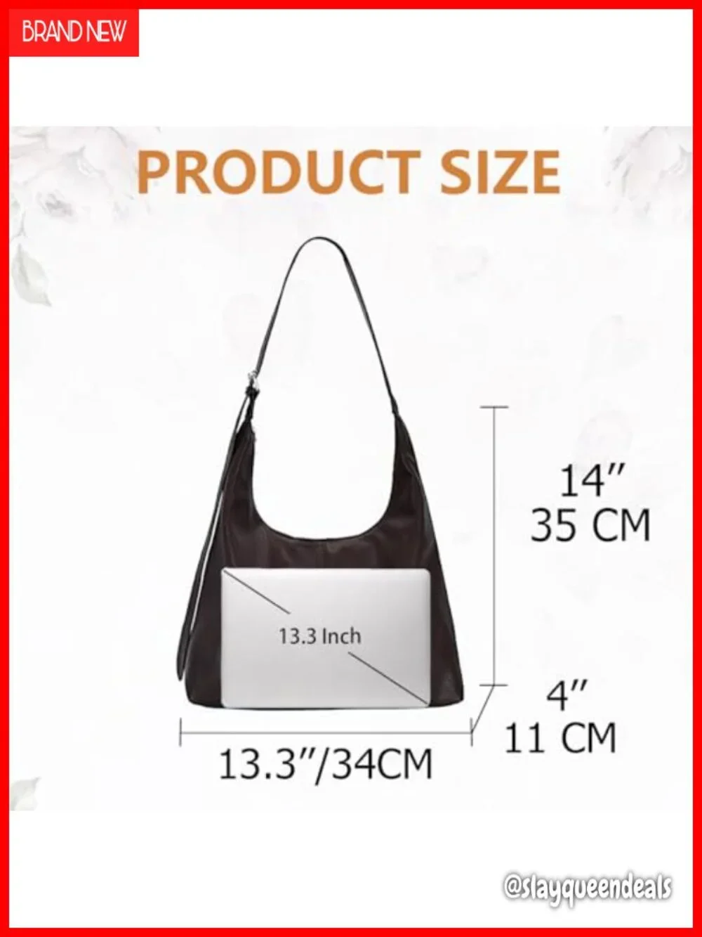Women Large Hobo Bag Vegan Leather Slouchy Shoulder Tote Travel Shopping Purse